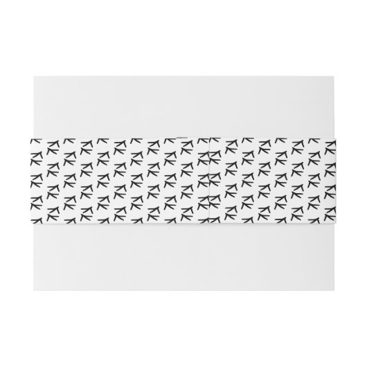 Crazy Chicken Footprint Pattern Belly Band Uitnodigingen Wikkel (Achterkant Voorbeeld)