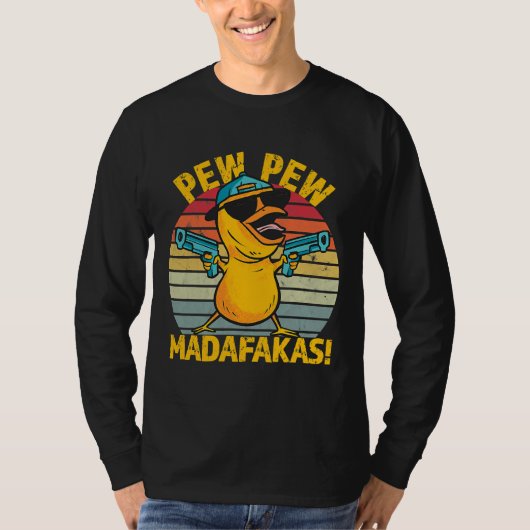 Crazy Chicken Gangster Pew Pew T-shirt (Voorkant)