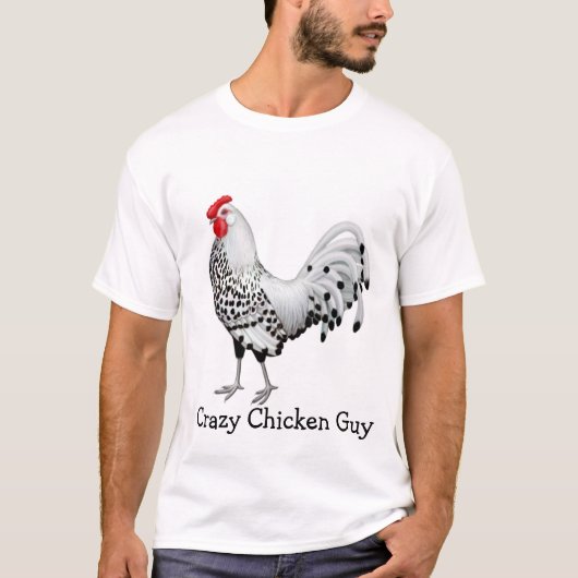 Crazy Chicken Guy Mannen T-Shirt (Voorkant)