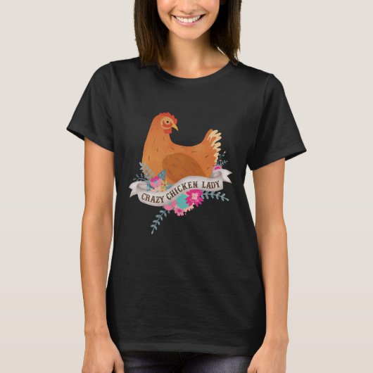 Crazy Chicken Lady 59 T-shirt (Voorkant)
