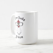 Crazy Chicken Lady Antisocial Farmer Boerderij Koffiemok (Voorkant links)