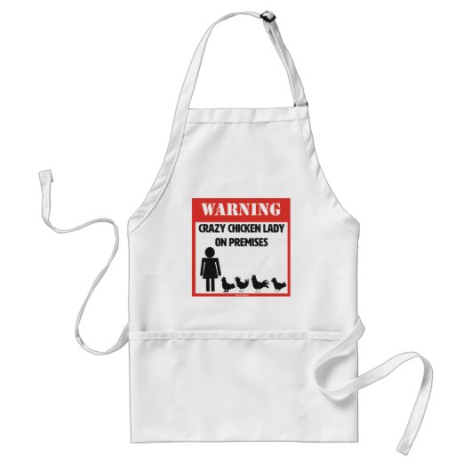 Crazy Chicken Lady Apron Standaard Schort (Voorkant)