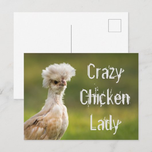 Crazy Chicken Lady Briefkaart (Voorkant / Achterkant)