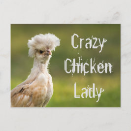 Crazy Chicken Lady Briefkaart