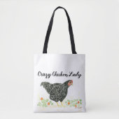 Crazy Chicken Lady Canvas tas, Chicken Tas (Voorkant)
