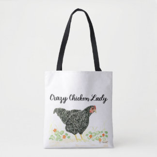 Crazy Chicken Lady Canvas tas, Chicken Tas