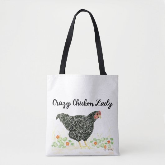 Crazy Chicken Lady Canvas tas, Chicken Tas (Voorkant)