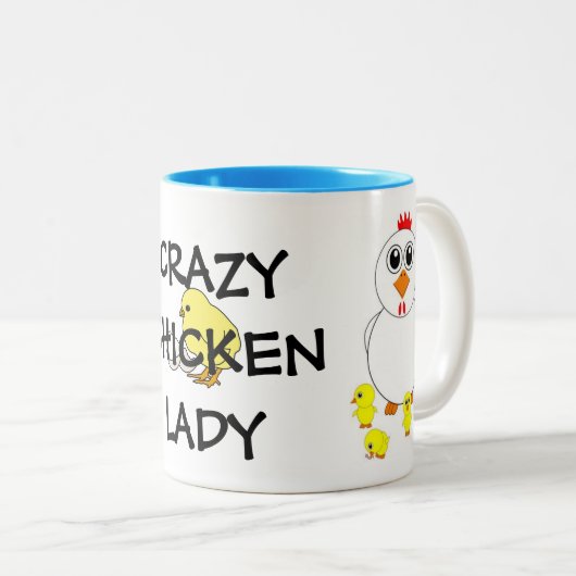 Crazy Chicken Lady Coffee Mok (Voorkant rechts)