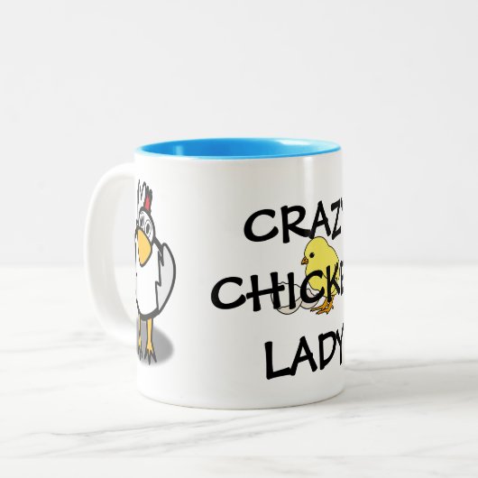 Crazy Chicken Lady Coffee Mok (Voorkant links)