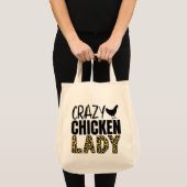 Crazy Chicken Lady Fun Boeren Markt Tote Bag (Voorkant (product))