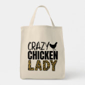 Crazy Chicken Lady Fun Boeren Markt Tote Bag (Achterkant)