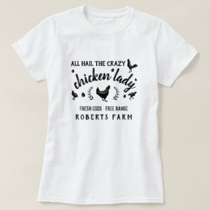Crazy Chicken Lady Hen Country Custom Boerderij T-shirt