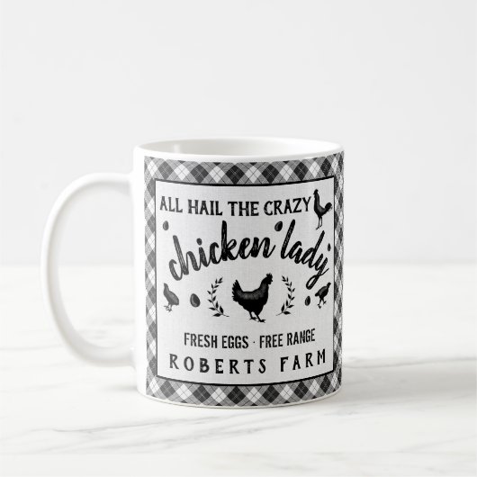 Crazy Chicken Lady Hen Pset Country Custom Boerder Koffiemok (Links)
