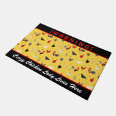 Crazy Chicken Lady l Memphis Style Chicken Boerder Deurmat (Schuin)