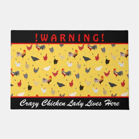 Crazy Chicken Lady l Memphis Style Chicken Boerder Deurmat (Voorkant)