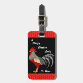 Crazy Chicken Lady l Memphis Style Rooster Bagagelabel (Voorkant verticaal)