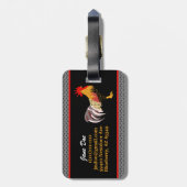 Crazy Chicken Lady l Memphis Style Rooster Bagagelabel (Achterkant verticaal)