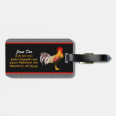 Crazy Chicken Lady l Memphis Style Rooster Bagagelabel (Achterkant horizontaal)