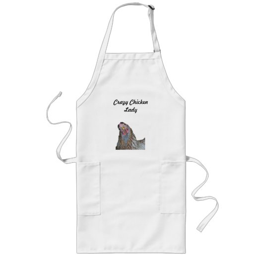 Crazy Chicken Lady Lang Schort (Voorkant)