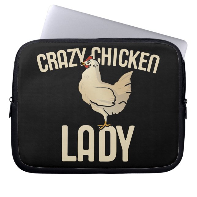 Crazy Chicken Lady Laptop Sleeve (Voorkant)