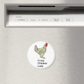 Crazy Chicken Lady Magneet (Insitu (Vaatwasser))