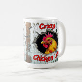 Crazy Chicken Lady Mok, houdt van Chickens Cup Gif Koffiemok (Voorkant rechts)