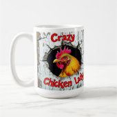 Crazy Chicken Lady Mok, houdt van Chickens Cup Gif Koffiemok (Links)