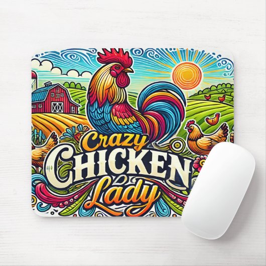 Crazy Chicken Lady Muismat (Met muis)