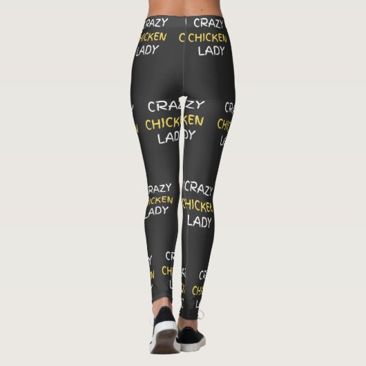 Crazy Chicken Lady, Novelty Chicken Thleed Leggings (Achterkant)