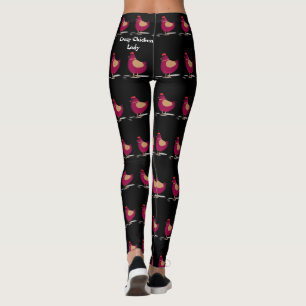 Crazy Chicken Lady Quote Roze Zwart Mode Leggings