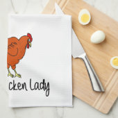 Crazy Chicken Lady Theedoek (Quarter Fold)