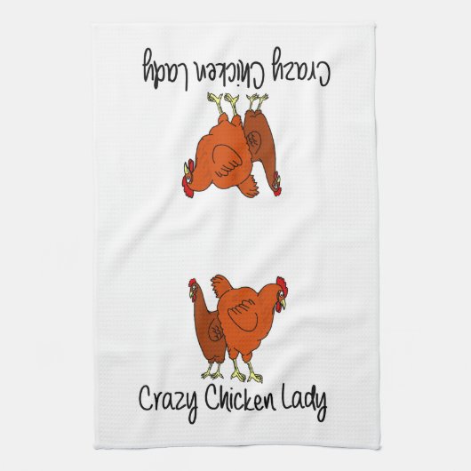 Crazy Chicken Lady Theedoek (Verticaal)