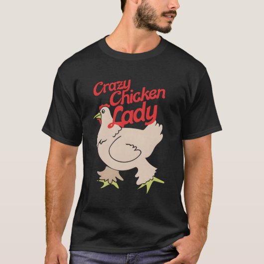 Crazy Chicken Lady Tshirt met lange mouwen Chicken (Voorkant)