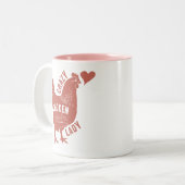 Crazy Chicken Lady Tweekleurige Koffiemok (Voorkant links)