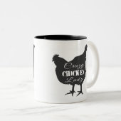 Crazy Chicken Lady Tweekleurige Koffiemok (Voorkant rechts)