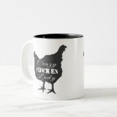 Crazy Chicken Lady Tweekleurige Koffiemok (Voorkant links)