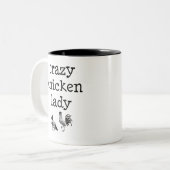 Crazy chicken lady - two tone mok (Voorkant links)