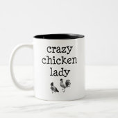 Crazy chicken lady - two tone mok (Links)