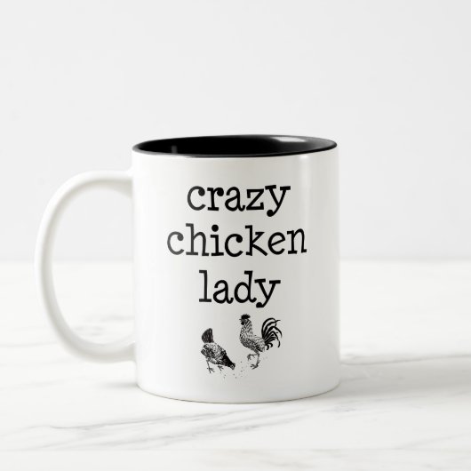 Crazy chicken lady - two tone mok (Links)