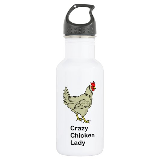Crazy Chicken Lady Waterfles (Voorkant)