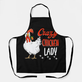 Crazy Chicken Lady Women Farming Farmer Schort