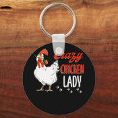 Crazy Chicken Lady Women Farming Farmer Sleutelhanger (Voorkant)