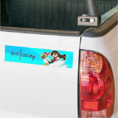 Crazy Chicken Ride en Logo Banner Bumpersticker (Op Truck)