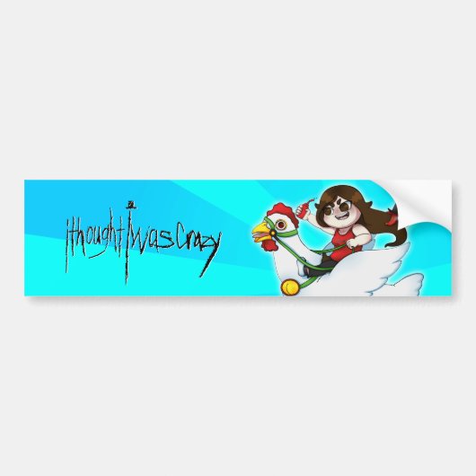 Crazy Chicken Ride en Logo Banner Bumpersticker (Voorkant)