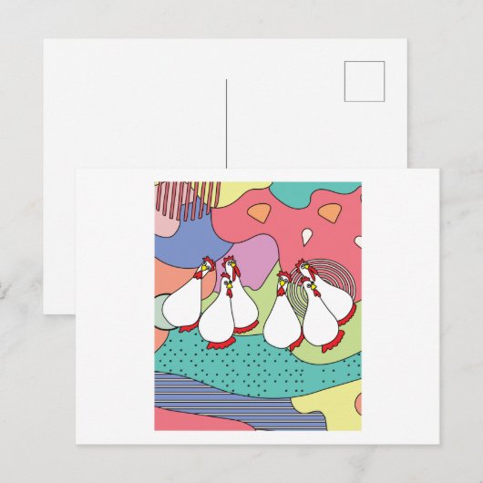 Crazy Chickens Funny Chicken Briefkaart (Voorkant / Achterkant)