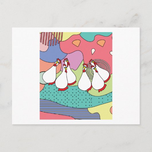 Crazy Chickens Funny Chicken Briefkaart (Voorkant)