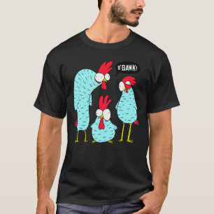 Crazy Chickens Three Chicken Farmer Graphic T-shirt