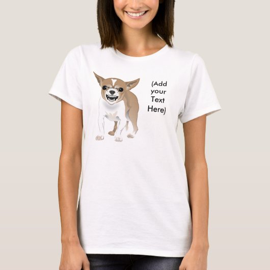 Crazy Chihuahua (jouw tekst toevoegen) T-shirt (Voorkant)