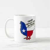Crazy chiken dame uit Texas Koffiemok (Links)