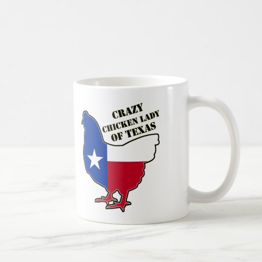 Crazy chiken dame uit Texas Koffiemok (Rechts)